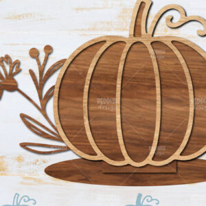 Intra απο ξύλο plywood 3mm-4mm πάχος - Floral Pumpkin Laser Cut  Δίασταση 15x15 cm INTRAFABR-104672604