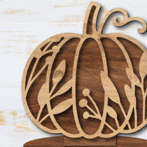 Intra απο ξύλο plywood 3mm-4mm πάχος - Floral Pumpkin Laser Cut  Δίασταση 20x20 cm INTRAFABR-105559991