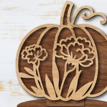Intra απο ξύλο plywood 3mm-4mm πάχος - Floral Pumpkin Laser Cut Δίασταση 20x20 cm INTRAFABR-105560001 - Image 1