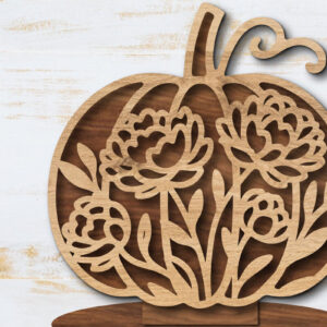 Intra απο ξύλο plywood 3mm-4mm πάχος - Floral Pumpkin Laser Cut  Δίασταση 20x20 cm INTRAFABR-105560053