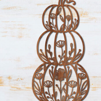 Intra απο ξύλο plywood 3mm-4mm πάχος - Floral Pumpkin Laser Cut  Δίασταση 15x15 cm INTRAFABR-105689324 - Image 1