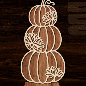 Intra απο ξύλο plywood 3mm-4mm πάχος - Floral Pumpkin Laser Cut  Δίασταση 20x20 cm INTRAFABR-105745096 - Image 1