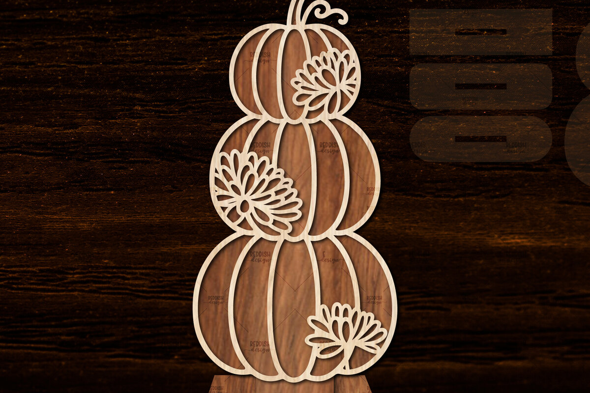 Intra απο ξύλο plywood 3mm-4mm πάχος - Floral Pumpkin Laser Cut  Δίασταση 20x20 cm INTRAFABR-105745096