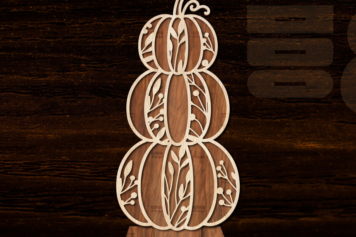 Intra απο ξύλο plywood 3mm-4mm πάχος - Floral Pumpkin Laser Cut  Δίασταση 20x20 cm INTRAFABR-105745135