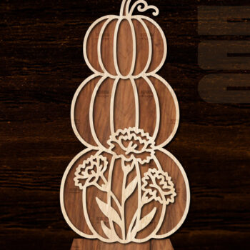 Intra απο ξύλο plywood 3mm-4mm πάχος - Floral Pumpkin Laser Cut  Δίασταση 20x20 cm INTRAFABR-105745206 - Image 1