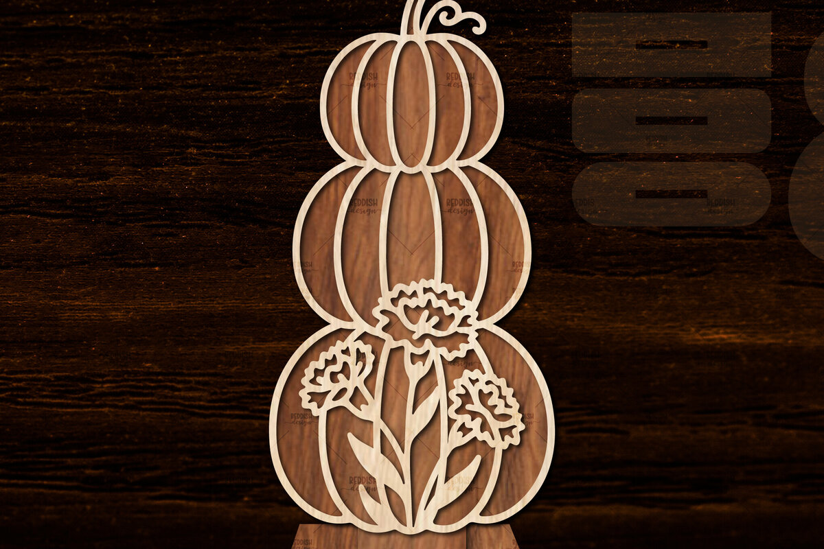 Intra απο ξύλο plywood 3mm-4mm πάχος - Floral Pumpkin Laser Cut  Δίασταση 20x20 cm INTRAFABR-105745206