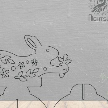 Intra απο ξύλο plywood 3mm-4mm πάχος - Floral Rabbit Laser Cut Decor Home  2 Δίασταση 20x20 cm INTRAFABR-112342927 - Image 2