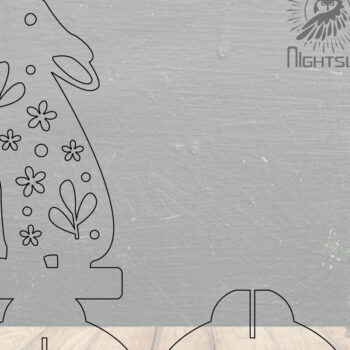 Intra απο ξύλο plywood 3mm-4mm πάχος - Floral Rabbit Laser Cut Decor Home  3 Δίασταση 20x20 cm INTRAFABR-112342975 - Image 2