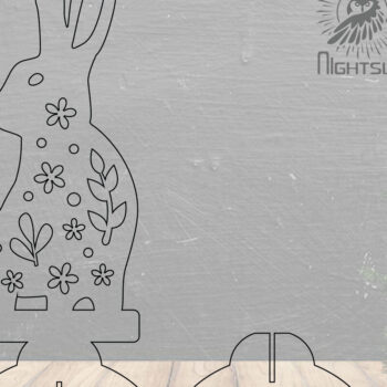 Intra απο ξύλο plywood 3mm-4mm πάχος - Floral Rabbit Laser Cut Decor Home  6 Δίασταση 20x20 cm INTRAFABR-112343110 - Image 2