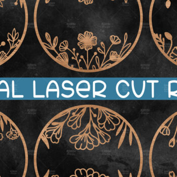 Intra απο ξύλο plywood 3mm-4mm πάχος - Floral στρογγυλή πινακίδα Δίασταση 30x20 cm INTRAFABR-116341154 - Image 1