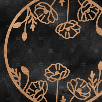 Intra απο ξύλο plywood 3mm-4mm πάχος - Floral στρογγυλή πινακίδα  Δίασταση 30x20 cm INTRAFABR-116219195 - Image 1