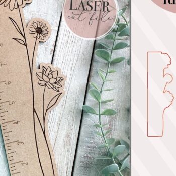 Intra απο ξύλο plywood 3mm-4mm πάχος - Floral χάρακας  Δίασταση 30x20 cm INTRAFABR-75555387 - Image 1