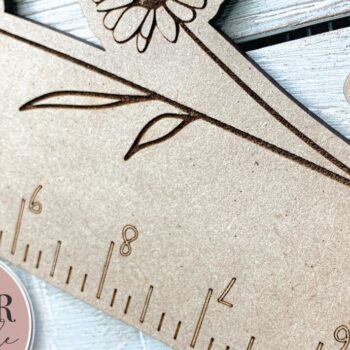 Intra απο ξύλο plywood 3mm-4mm πάχος - Floral χάρακας  Δίασταση 30x20 cm INTRAFABR-75555387 - Image 3
