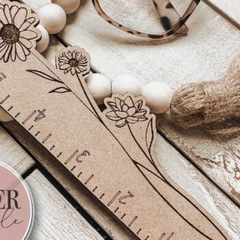 Intra απο ξύλο plywood 3mm-4mm πάχος - Floral χάρακας  Δίασταση 30x20 cm INTRAFABR-75555303 - Image 2