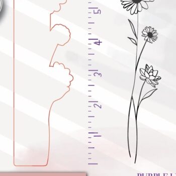 Intra απο ξύλο plywood 3mm-4mm πάχος - Floral χάρακας  Δίασταση 30x20 cm INTRAFABR-75555303 - Image 3