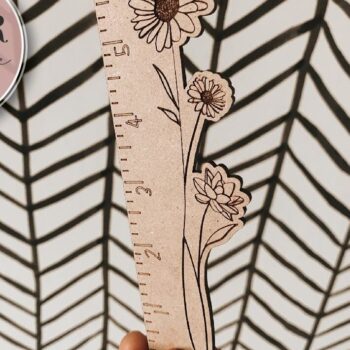 Intra απο ξύλο plywood 3mm-4mm πάχος - Floral χάρακας  Δίασταση 30x20 cm INTRAFABR-75555303 - Image 4