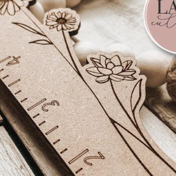 Intra απο ξύλο plywood 3mm-4mm πάχος - Floral χάρακας  Δίασταση 30x20 cm INTRAFABR-75555303 - Image 5