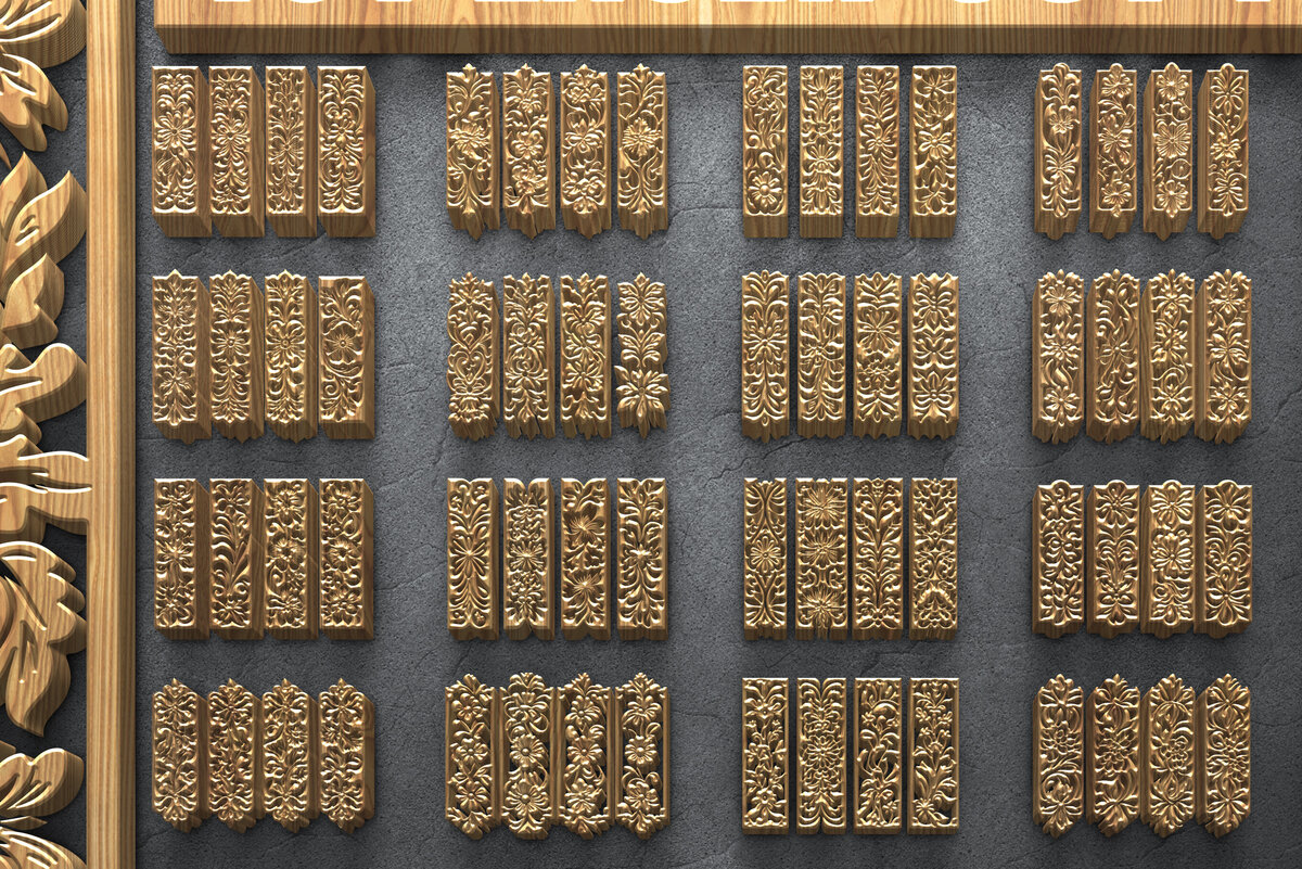 Intra απο ξύλο plywood 3mm-4mm πάχος - Πάνελ κοπής με λέιζερ Floral Scroll Δίασταση 3200x7200 cm INTRAFABR-124983228