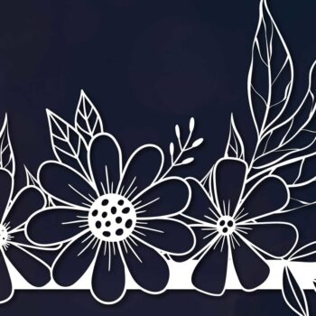 Intra απο ξύλο plywood 3mm-4mm πάχος - Floral Sign Laser/Paper Cut Δίασταση 30x20 cm INTRAFABR-60545660 - Image 1