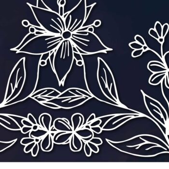 Intra απο ξύλο plywood 3mm-4mm πάχος - Floral Sign Laser/Paper Cut  Δίασταση 30x20 cm INTRAFABR-60577205 - Image 1