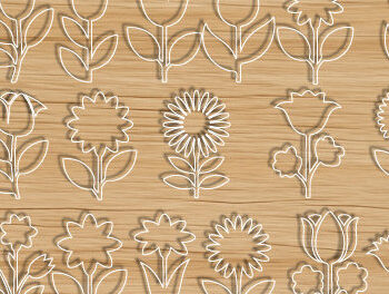 Intra απο ξύλο plywood 3mm-4mm πάχος - Floral Silhouette Mega Bundle  1630 Δίασταση 20x20 cm INTRAFABR-122698705 - Image 4