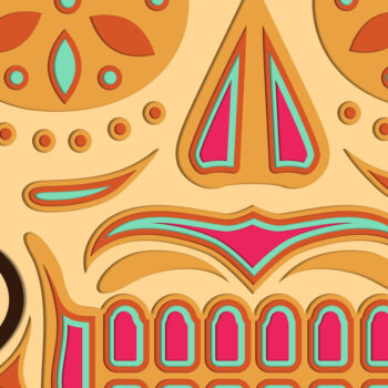 Intra απο ξύλο plywood 3mm-4mm πάχος - Floral Skull πολυστρωματικό πάνελ τοίχου Δίασταση 2x12 cm INTRAFABR-105358887 - Image 3