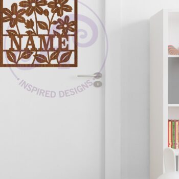 Intra απο ξύλο plywood 3mm-4mm πάχος - Floral τετράγωνο όνομα τοίχου, Δίασταση 40x50 cm INTRAFABR-115034196 - Image 4