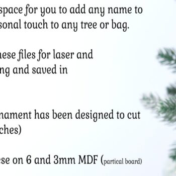 Intra απο ξύλο plywood 3mm-4mm πάχος - Floral Tree Χριστουγεννιάτικο Στολίδι  Laser Δίασταση 6x6 cm INTRAFABR-103826867 - Image 4