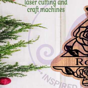 Intra απο ξύλο plywood 3mm-4mm πάχος - Floral Tree Χριστουγεννιάτικο Στολίδι  Laser Δίασταση 6x6 cm INTRAFABR-103826887 - Image 1