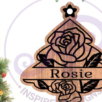 Intra απο ξύλο plywood 3mm-4mm πάχος - Floral Tree Χριστουγεννιάτικο Στολίδι  Laser Δίασταση 6x6 cm INTRAFABR-103826887 - Image 2