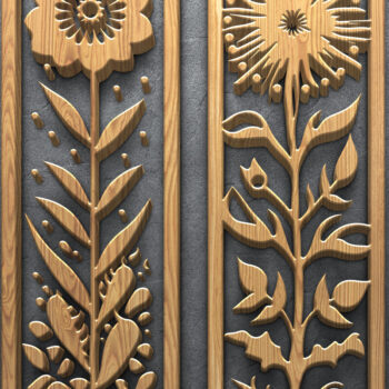 Intra απο ξύλο plywood 3mm-4mm πάχος - Floral κάθετα πάνελ κοπής με λέιζερ Δίασταση 3200x7200 cm INTRAFABR-124638256 - Image 3