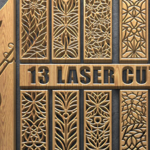 Intra απο ξύλο plywood 3mm-4mm πάχος - Πάνελ  με φλοράλ βιολί με λέιζερ Δίασταση 3600x5400 cm INTRAFABR-122798800