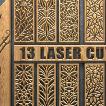 Intra απο ξύλο plywood 3mm-4mm πάχος - Πάνελ  με φλοράλ βιολί με λέιζερ Δίασταση 3600x5400 cm INTRAFABR-122798800 - Image 1