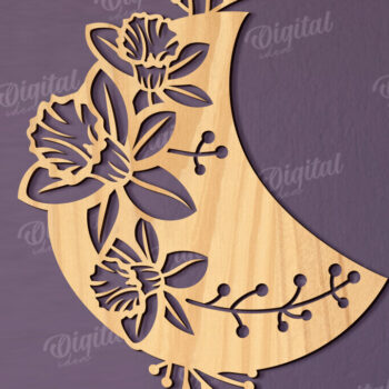 Intra απο ξύλο plywood 3mm-4mm πάχος - Floral διακόσμηση τοίχου Δίασταση 30x20 cm INTRAFABR-119550247 - Image 1