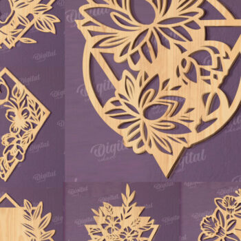 Intra απο ξύλο plywood 3mm-4mm πάχος - Floral Διακόσμηση Τοίχων Δέσμη κοπής με λέιζερ Δίασταση 30x20 cm INTRAFABR-119488130 - Image 1