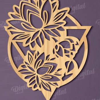 Intra απο ξύλο plywood 3mm-4mm πάχος - Floral Διακόσμηση Τοίχων Δέσμη κοπής με λέιζερ Δίασταση 30x20 cm INTRAFABR-119488130 - Image 6