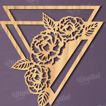 Intra απο ξύλο plywood 3mm-4mm πάχος - Floral Διακόσμηση Τοίχων Δέσμη κοπής με λέιζερ Δίασταση 30x20 cm INTRAFABR-119488130 - Image 7