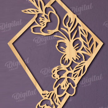 Intra απο ξύλο plywood 3mm-4mm πάχος - Floral Διακόσμηση Τοίχων Δέσμη κοπής με λέιζερ Δίασταση 30x20 cm INTRAFABR-119488130 - Image 12