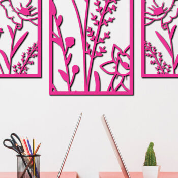 Intra απο ξύλο plywood 3mm-4mm πάχος - Floral διακόσμηση τοίχου Σχέδιο κοπής με λέιζερ 10 Δίασταση 30x20 cm INTRAFABR-75619116 - Image 1