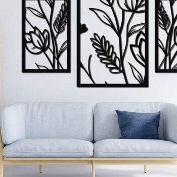 Intra απο ξύλο plywood 3mm-4mm πάχος - Floral διακόσμηση τοίχου Σχέδιο κοπής με λέιζερ 11 Δίασταση 30x20 cm INTRAFABR-75728194 - Image 1