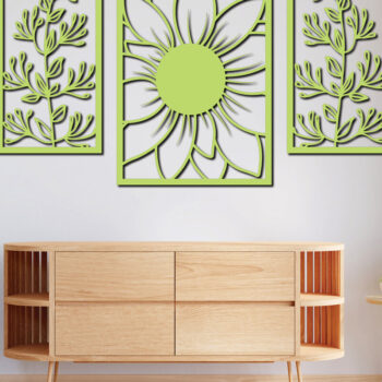 Intra απο ξύλο plywood 3mm-4mm πάχος - Floral διακόσμηση τοίχου με λέιζερ σχέδιο 2 Δίασταση 30x20 cm INTRAFABR-75528824 - Image 3