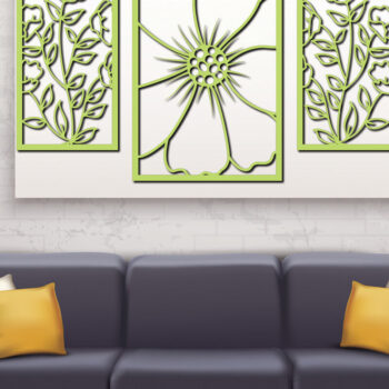 Intra απο ξύλο plywood 3mm-4mm πάχος - Floral διακόσμηση τοίχου με Σχέδιο 4 Δίασταση 30x20 cm INTRAFABR-75529528 - Image 1