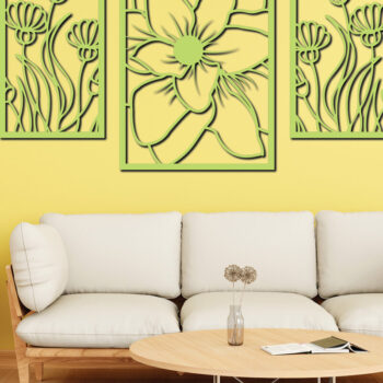 Intra απο ξύλο plywood 3mm-4mm πάχος - Floral διακόσμηση τοίχου Laser Cut Σχέδιο 5 Δίασταση 30x20 cm INTRAFABR-75529711 - Image 1