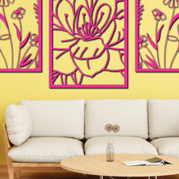 Intra απο ξύλο plywood 3mm-4mm πάχος - Floral διακόσμηση τοίχου Laser Cut Σχέδιο 8 Δίασταση 30x20 cm INTRAFABR-75618593 - Image 1