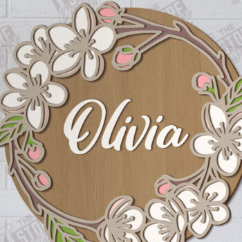 Intra απο ξύλο plywood 3mm-4mm πάχος - Πλακέτα τοίχου Floral Cut Laser | CNC Δίασταση 30x20 cm INTRAFABR-122383789 - Image 1