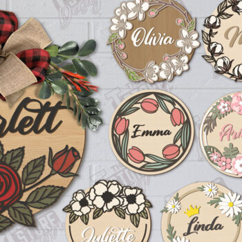 Intra απο ξύλο plywood 3mm-4mm πάχος - Πακέτα λουλουδιών τοίχου Πακέτο κοπής με λέιζερ Δίασταση 30x20 cm INTRAFABR-122602395 - Image 1