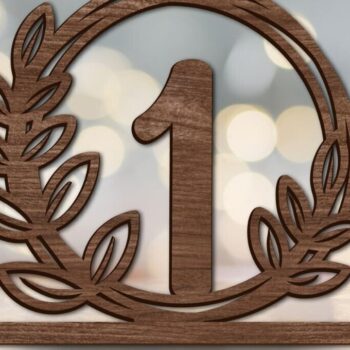 Intra απο ξύλο plywood 3mm-4mm πάχος - Floral νούμερα τραπεζιού γάμου  Δίασταση 10x8 cm INTRAFABR-94786760 - Image 1