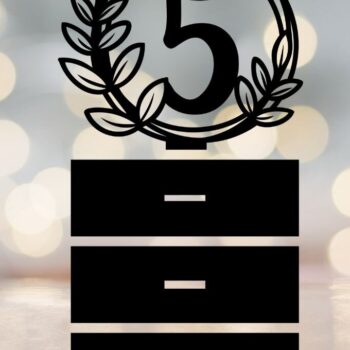 Intra απο ξύλο plywood 3mm-4mm πάχος - Floral νούμερα τραπεζιού γάμου  Δίασταση 10x8 cm INTRAFABR-94786760 - Image 7