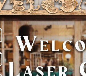 Intra απο ξύλο plywood 3mm-4mm πάχος - Floral Welcome Laser Cut Δίασταση 30x20 cm INTRAFABR-35828036