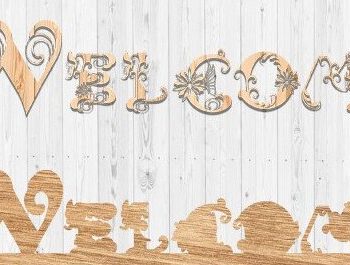 Intra απο ξύλο plywood 3mm-4mm πάχος - Floral Welcome Laser Cut Δίασταση 30x20 cm INTRAFABR-35828036 - Image 3
